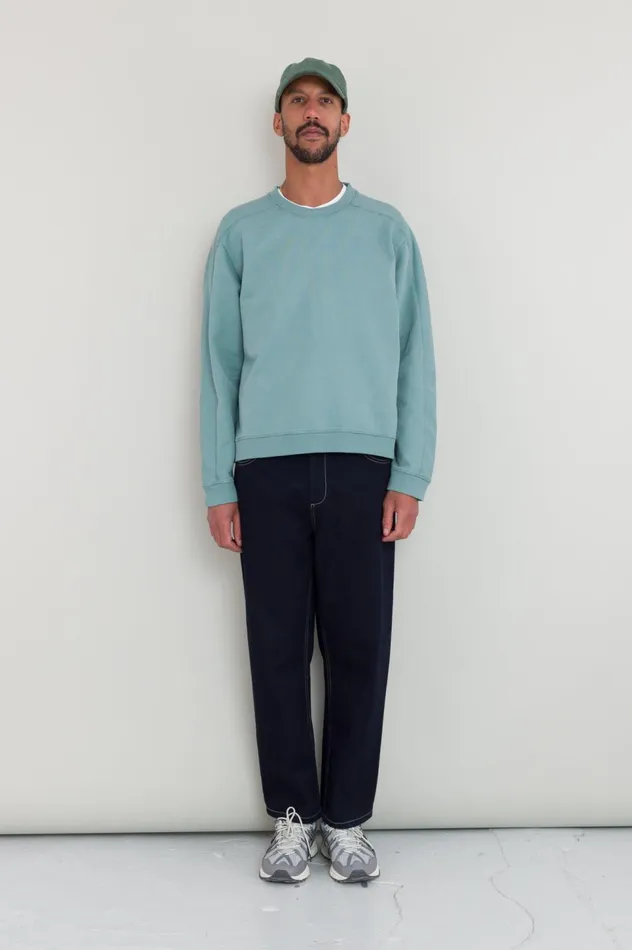 Folk Clothing Prism Sweat 8211 Spruce Green Mens Sweatshirts