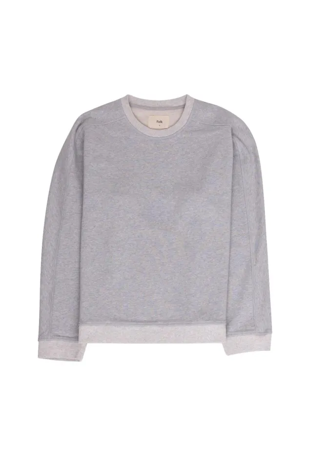 Folk Clothing Prism Sweat 8211 Vintage Greige Melange Mens Sweatshirts