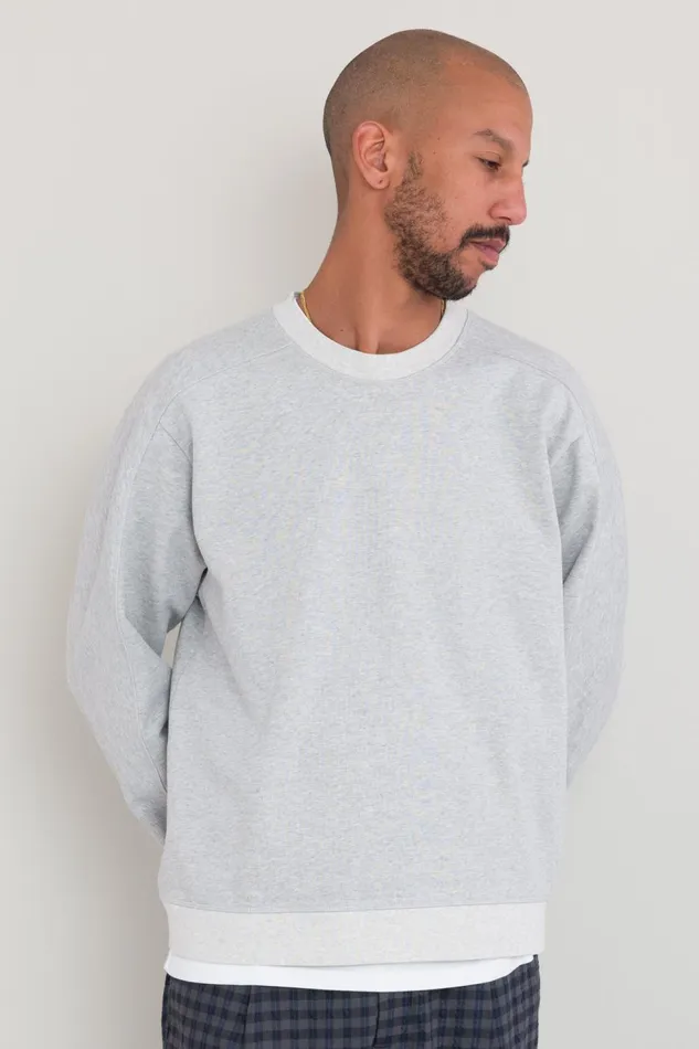 Folk Clothing Prism Sweat 8211 Vintage Greige Melange Mens Sweatshirts