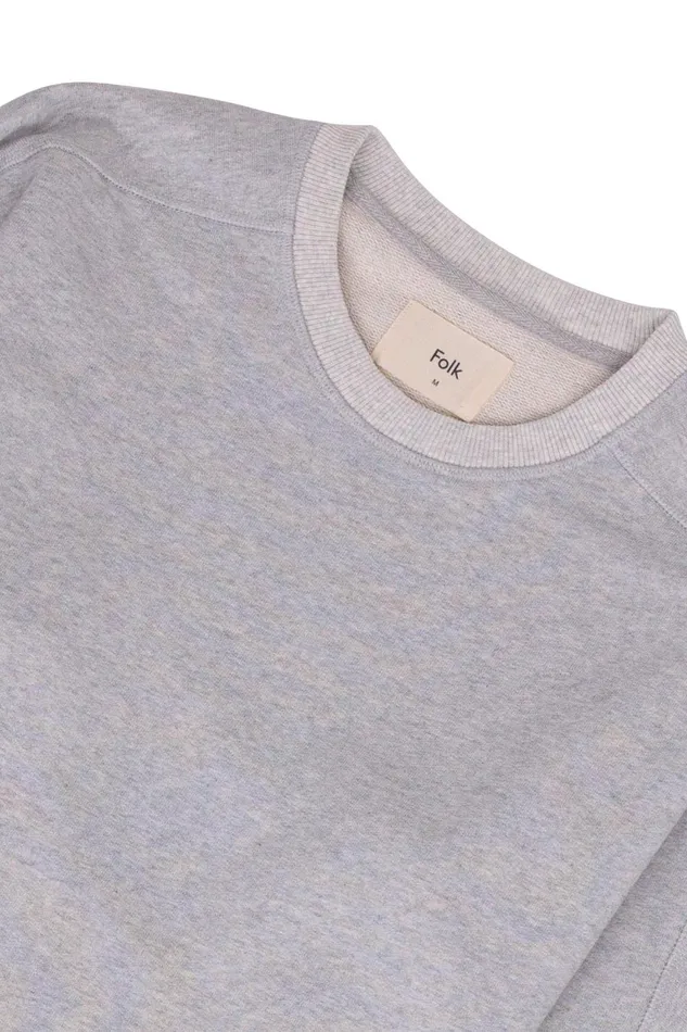 Folk Clothing Prism Sweat 8211 Vintage Greige Melange Mens Sweatshirts