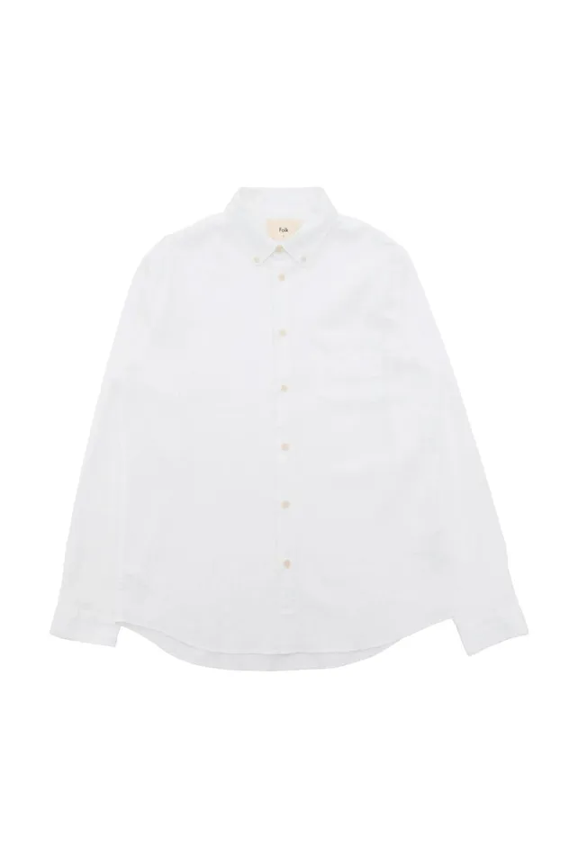 Folk Clothing Relaxed Fit Shirt 8211 White Texture Mens Shirts