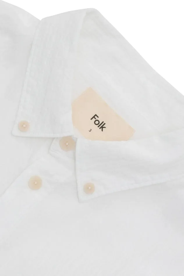 Folk Clothing Relaxed Fit Shirt 8211 White Texture Mens Shirts