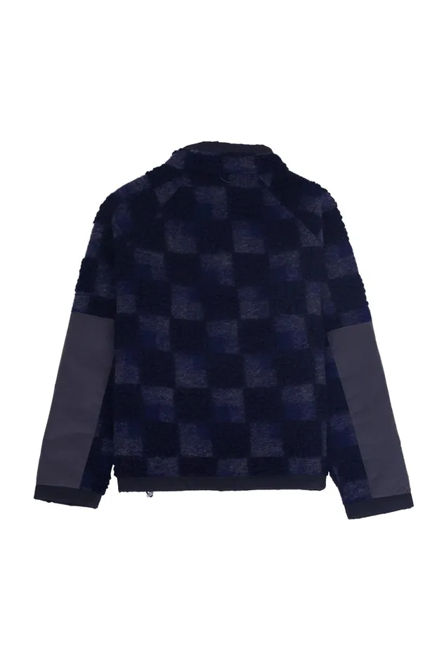 Folk Clothing Signal Fleece 8211 Navy Checkerboard Mens Outerwear