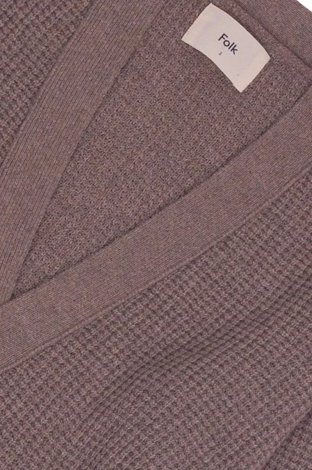 Folk Clothing Waffle Cardigan 8211 Mouse Mens Knitwear