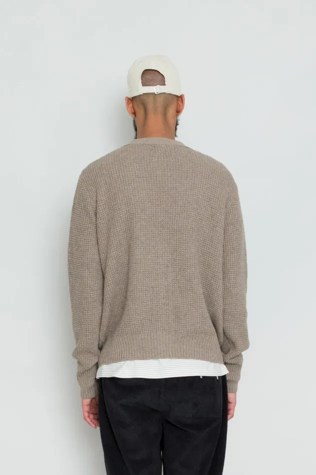 Folk Clothing Waffle Cardigan 8211 Mouse Mens Knitwear