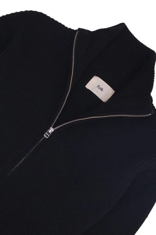 Folk Clothing Zip Through Jumper 8211 Black Womens Knitwear