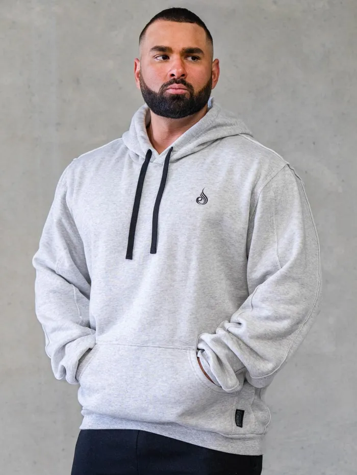 Force Pullover Hoodie 8211 Chalk Grey Marl Men Ryderwear Sweaters and Hoodies