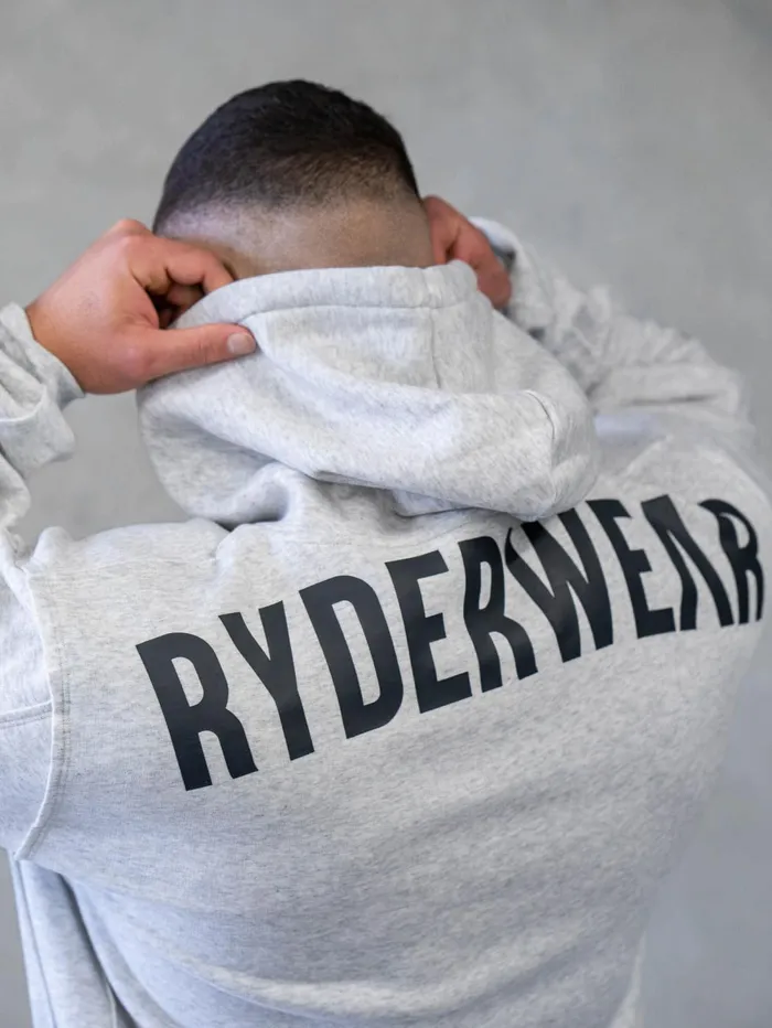 Force Pullover Hoodie 8211 Chalk Grey Marl Men Ryderwear Sweaters and Hoodies