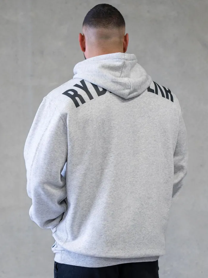 Force Pullover Hoodie 8211 Chalk Grey Marl Men Ryderwear Sweaters and Hoodies