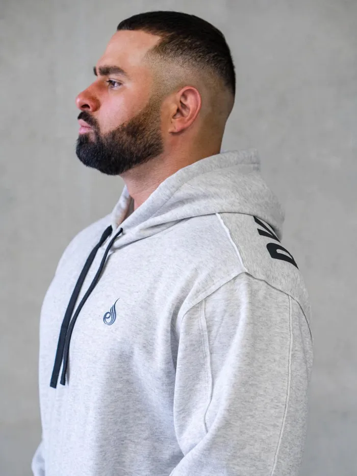 Force Pullover Hoodie 8211 Chalk Grey Marl Men Ryderwear Sweaters and Hoodies