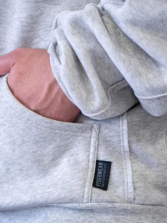 Force Pullover Hoodie 8211 Chalk Grey Marl Men Ryderwear Sweaters and Hoodies