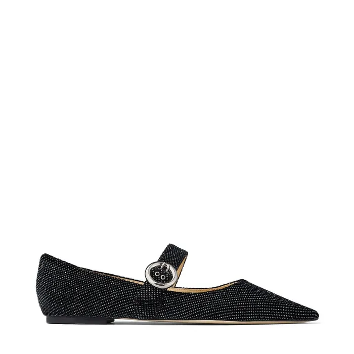 Gela Flat Black And Anthracite Glitter Velvet Pointed Pumps Blackanthracite Women JIMMY CHOO Flats Gela Flat Black And Anthracite Glitter Velvet Pointed Pumps Blackanthracite Women JIMMY CHOO Flats