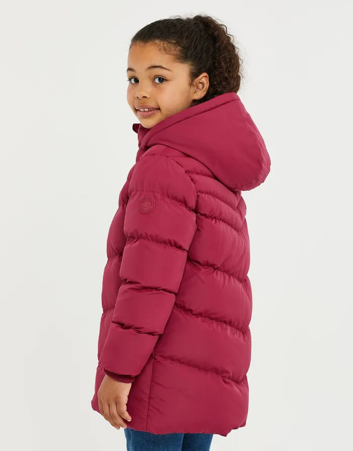 Girls Berry Pink Longline Padded Jacket Berry Threadbare Jackets and Coats Girls Berry Pink Longline Padded Jacket Berry Threadbare Jackets and Coats