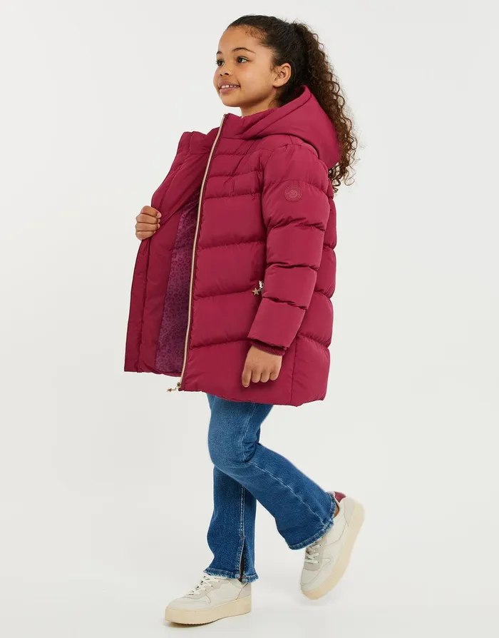 Girls Berry Pink Longline Padded Jacket Berry Threadbare Jackets and Coats Girls Berry Pink Longline Padded Jacket Berry Threadbare Jackets and Coats