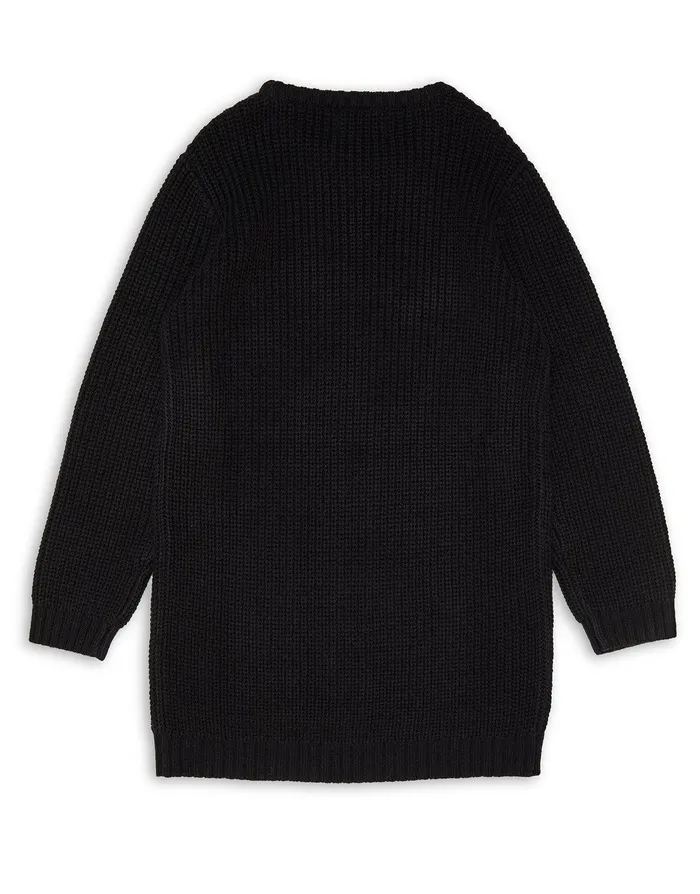 Girls Black Cable Knit Jumper Dress Black Threadbare Jumpers Girls Black Cable Knit Jumper Dress Black Threadbare Jumpers