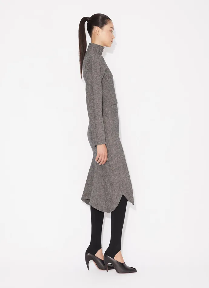 Gray HIGHNECK CROPPED JACKET Women Alaa Coats and Jackets