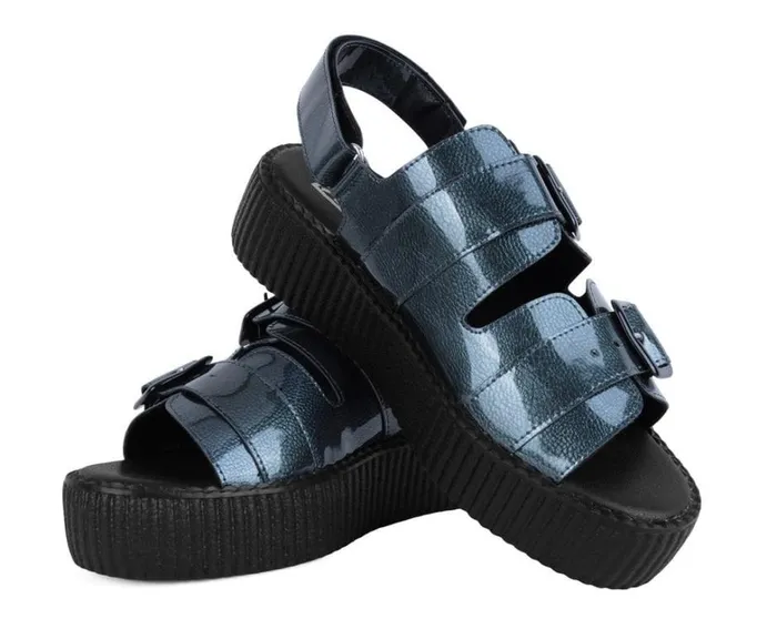 Grey Patent 2Buckle Sandal Women TUK Shoes Sandals Grey Patent 2Buckle Sandal Women TUK Shoes Sandals
