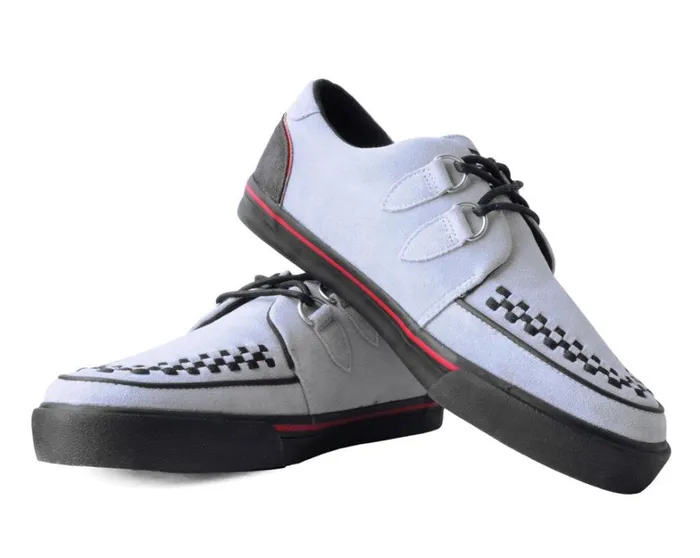 Grey Suede and Red Trim Interlace Sneaker Women TUK Shoes Sneakers Grey Suede and Red Trim Interlace Sneaker Women TUK Shoes Sneakers