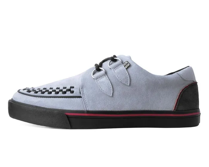 Grey Suede and Red Trim Interlace Sneaker Women TUK Shoes Sneakers Grey Suede and Red Trim Interlace Sneaker Women TUK Shoes Sneakers