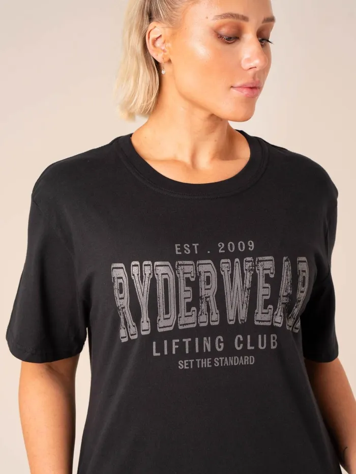 Grit Oversized TShirt 8211 Black Women Ryderwear TShirts