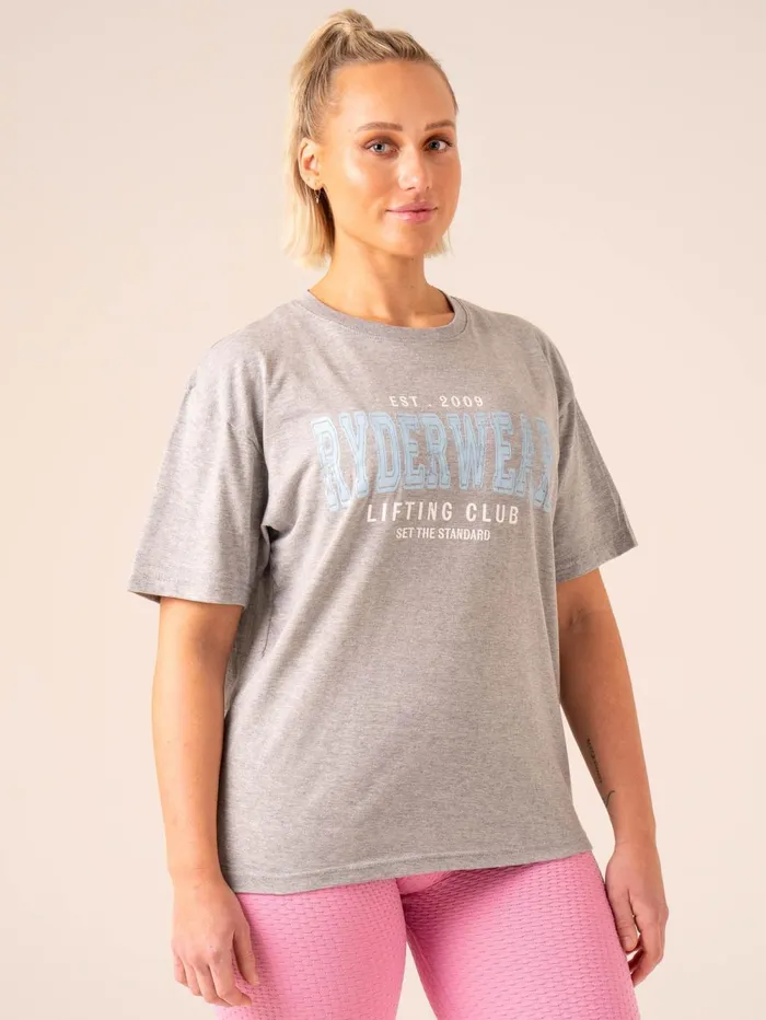 Grit Oversized TShirt 8211 Grey Marl Women Ryderwear Tops