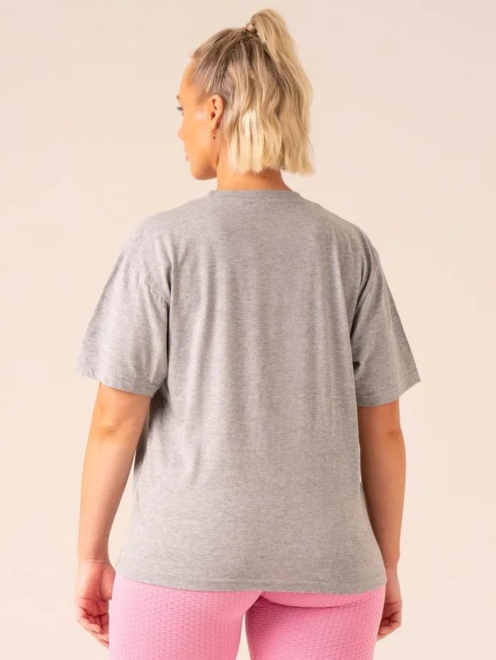 Grit Oversized TShirt 8211 Grey Marl Women Ryderwear Tops