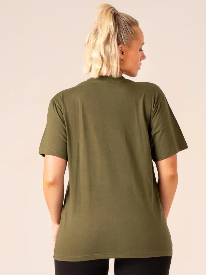 Grit Oversized TShirt 8211 Olive Women Ryderwear Tops