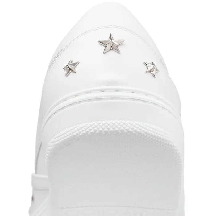 Grove White Leather SlipOn Trainers With Studs Whitesilver Men JIMMY CHOO Sneakers