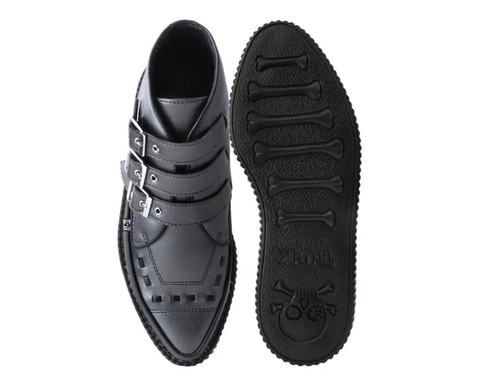 Gunmetal and Black Trim Pointed Buckle Boot Men TUK Shoes Vegan Gunmetal and Black Trim Pointed Buckle Boot Men TUK Shoes Vegan