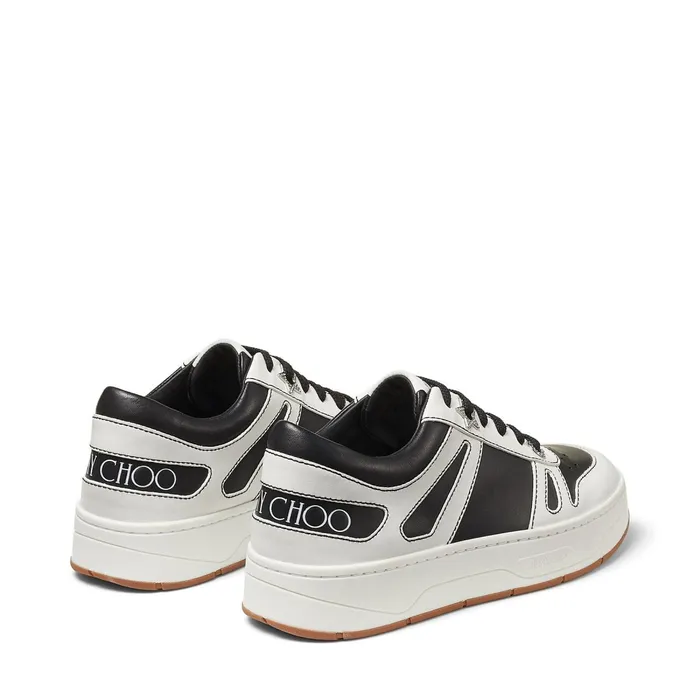 HawaiiF Black And White Vachetta Leather LaceUp Trainers X Blackwhite Women JIMMY CHOO Sneakers
