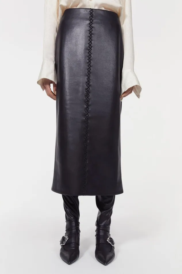 Helen Stitch Leather Skirt Black Women Rodebjer Sets and Suits
