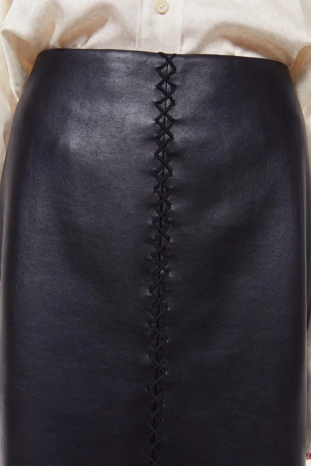 Helen Stitch Leather Skirt Black Women Rodebjer Sets and Suits