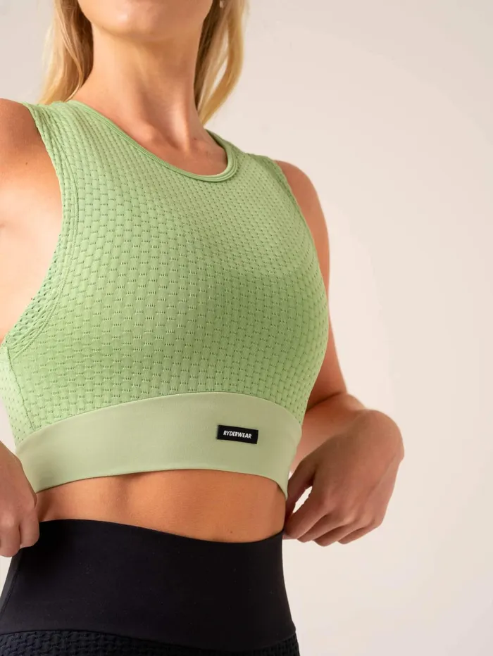 Honeycomb Seamless Tank 8211 Sage Women Ryderwear Tops