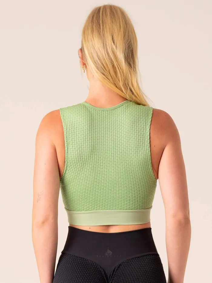 Honeycomb Seamless Tank 8211 Sage Women Ryderwear Tops