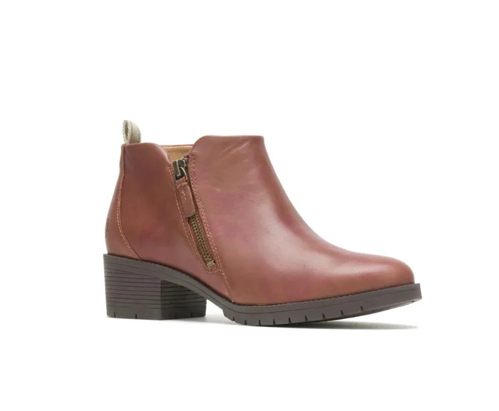 Hush Puppies Boots Hadley Side Zip Boot Cognac Leather 8211 Women