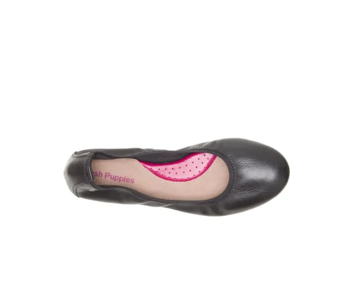 Hush Puppies Flats and SlipOns Chaste Ballet Black Leather 8211 Women Hush Puppies Flats and SlipOns Chaste Ballet Black Leather 8211 Women