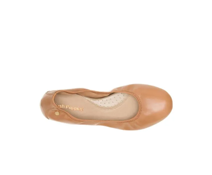 Hush Puppies Flats and SlipOns Chaste Ballet Cognac Leather 8211 Women Hush Puppies Flats and SlipOns Chaste Ballet Cognac Leather 8211 Women