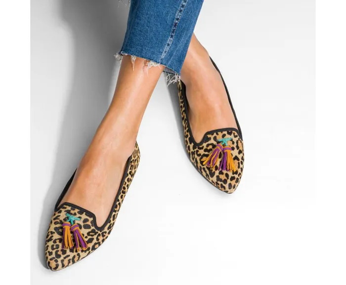 Hush Puppies Flats and SlipOns Sadie Tassel SlipOn Natural Snake Leather 8211 Women Hush Puppies Flats and SlipOns Sadie Tassel SlipOn Natural Snake Leather 8211 Women