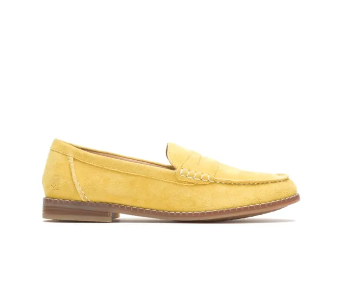 Hush Puppies Flats and SlipOns Wren Loafer Lemon Curry Suede 8211 Women