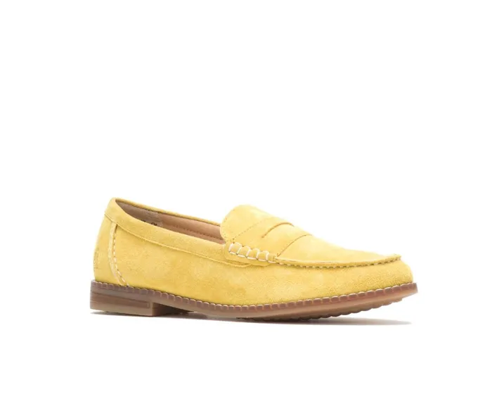 Hush Puppies Flats and SlipOns Wren Loafer Lemon Curry Suede 8211 Women