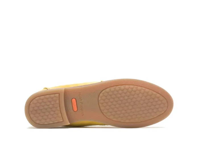 Hush Puppies Flats and SlipOns Wren Loafer Lemon Curry Suede 8211 Women
