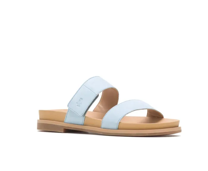 Hush Puppies Sandals Lilly 2 Band Slide Blue Dusk Nubuck 8211 Women