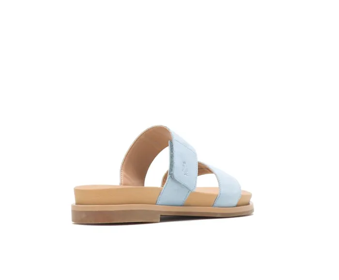 Hush Puppies Sandals Lilly 2 Band Slide Blue Dusk Nubuck 8211 Women