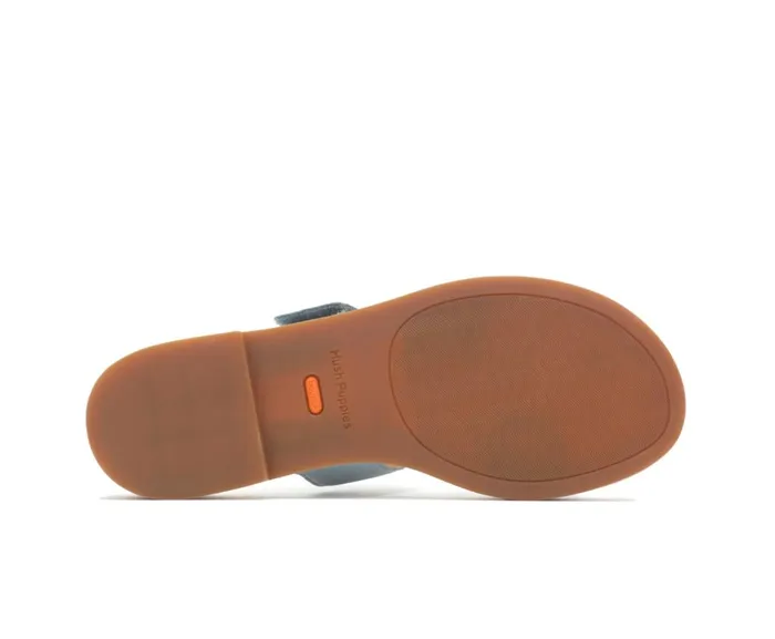 Hush Puppies Sandals Lilly 2 Band Slide Blue Dusk Nubuck 8211 Women