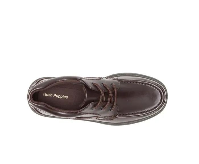 Hush Puppies Walking Shoes Gus Dark Brown Pullup Leather 8211 Men