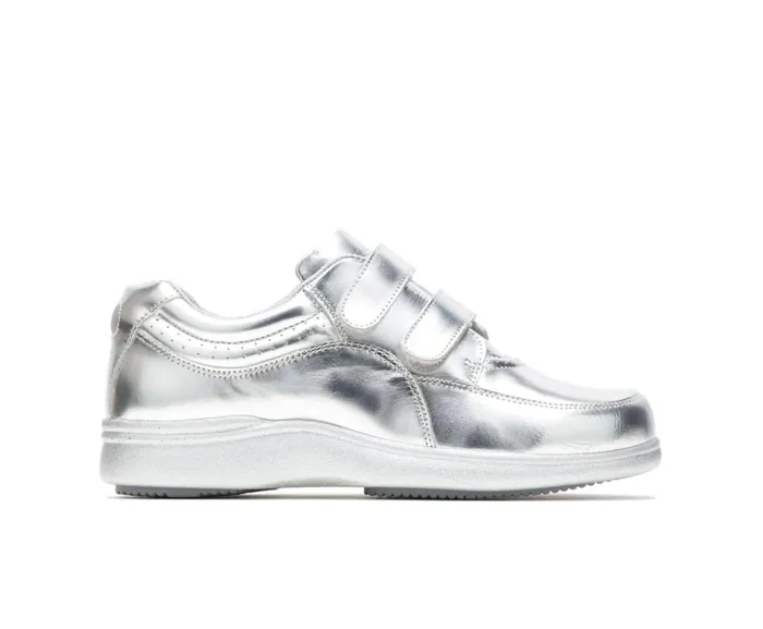 Hush Puppies Walking Shoes Power Walker Ii Silver Metallic Leather 8211 Women
