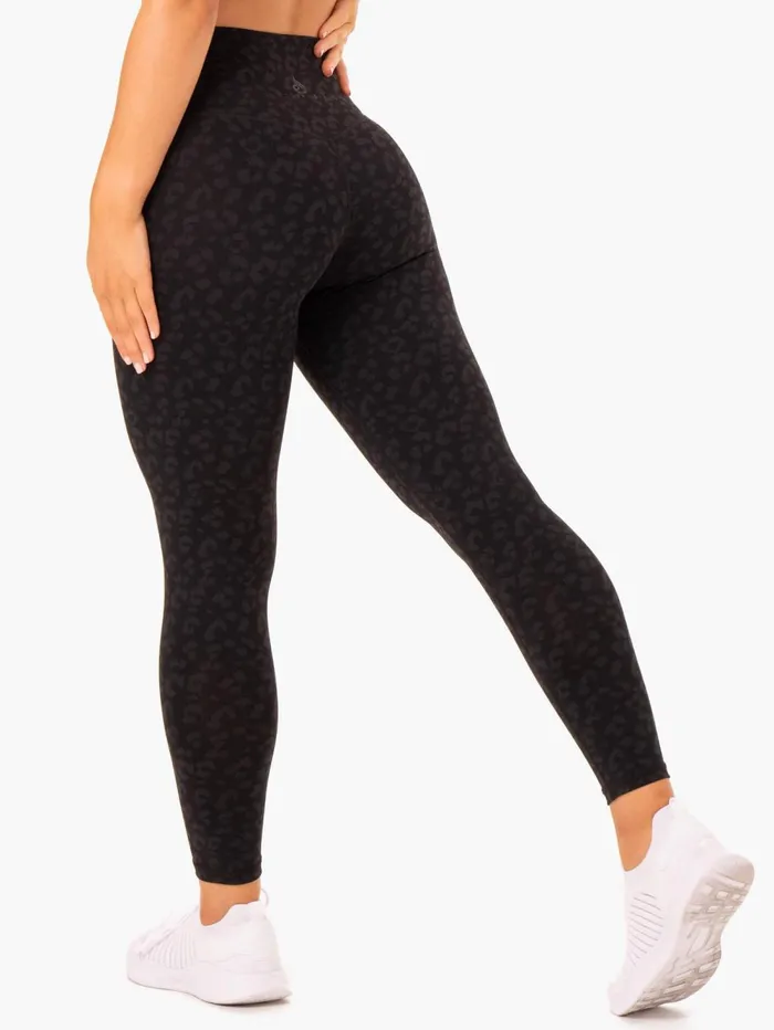 Hybrid Full Length Leggings 8211 Black Leopard Women Ryderwear Leggings