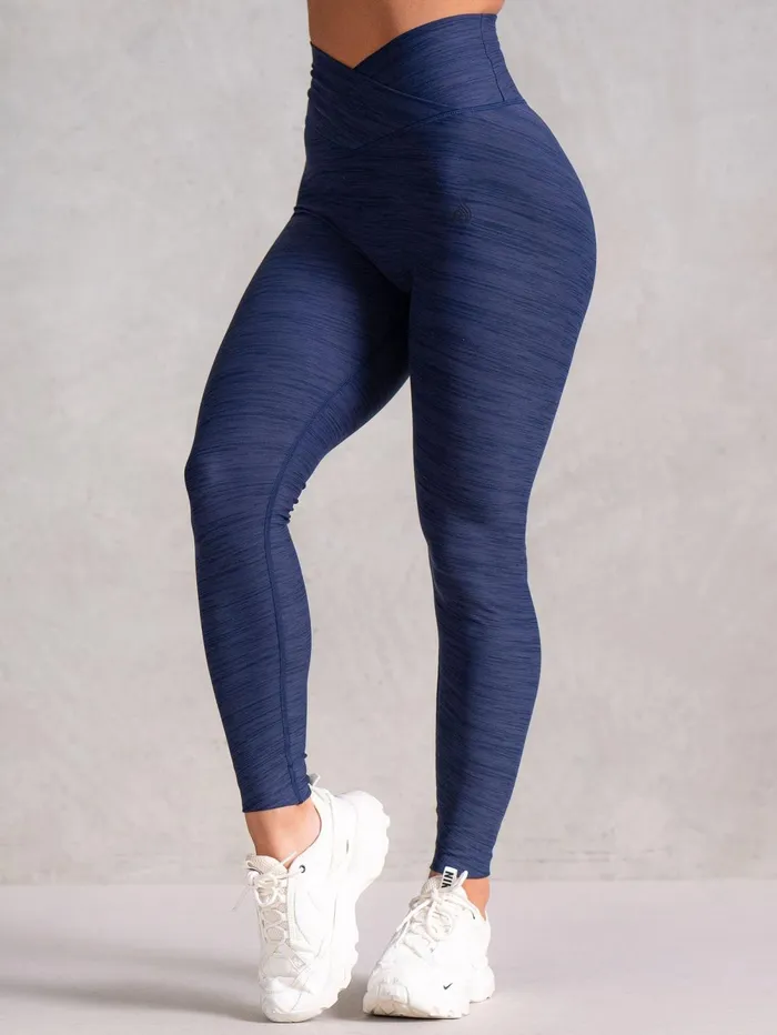 Icon Cross Over Scrunch Leggings 8211 Navy Marl Women Ryderwear Leggings