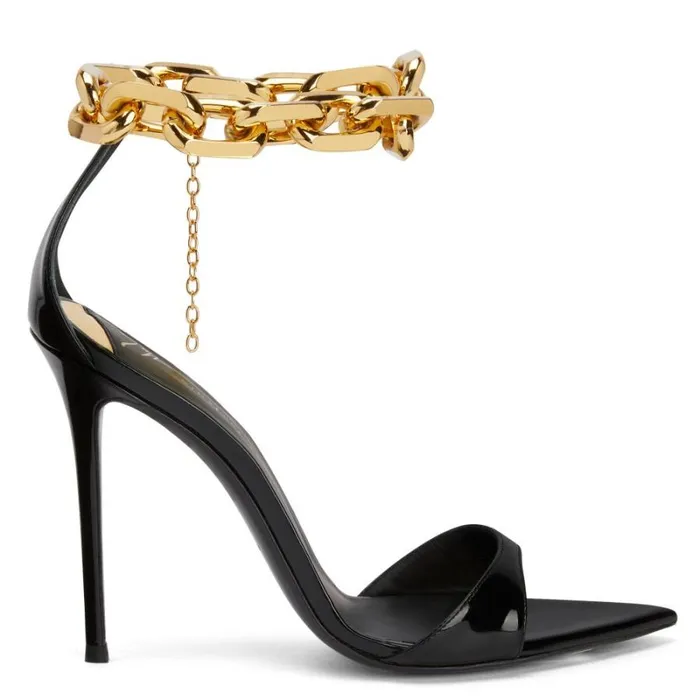 Intriigo Chain Black Women Giuseppe Zanotti Sandals