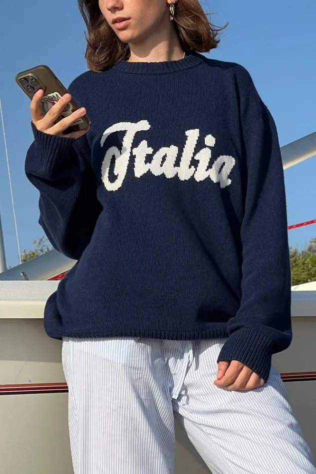 Italia 86 Oversized Jumper Women Subdued Sweaters